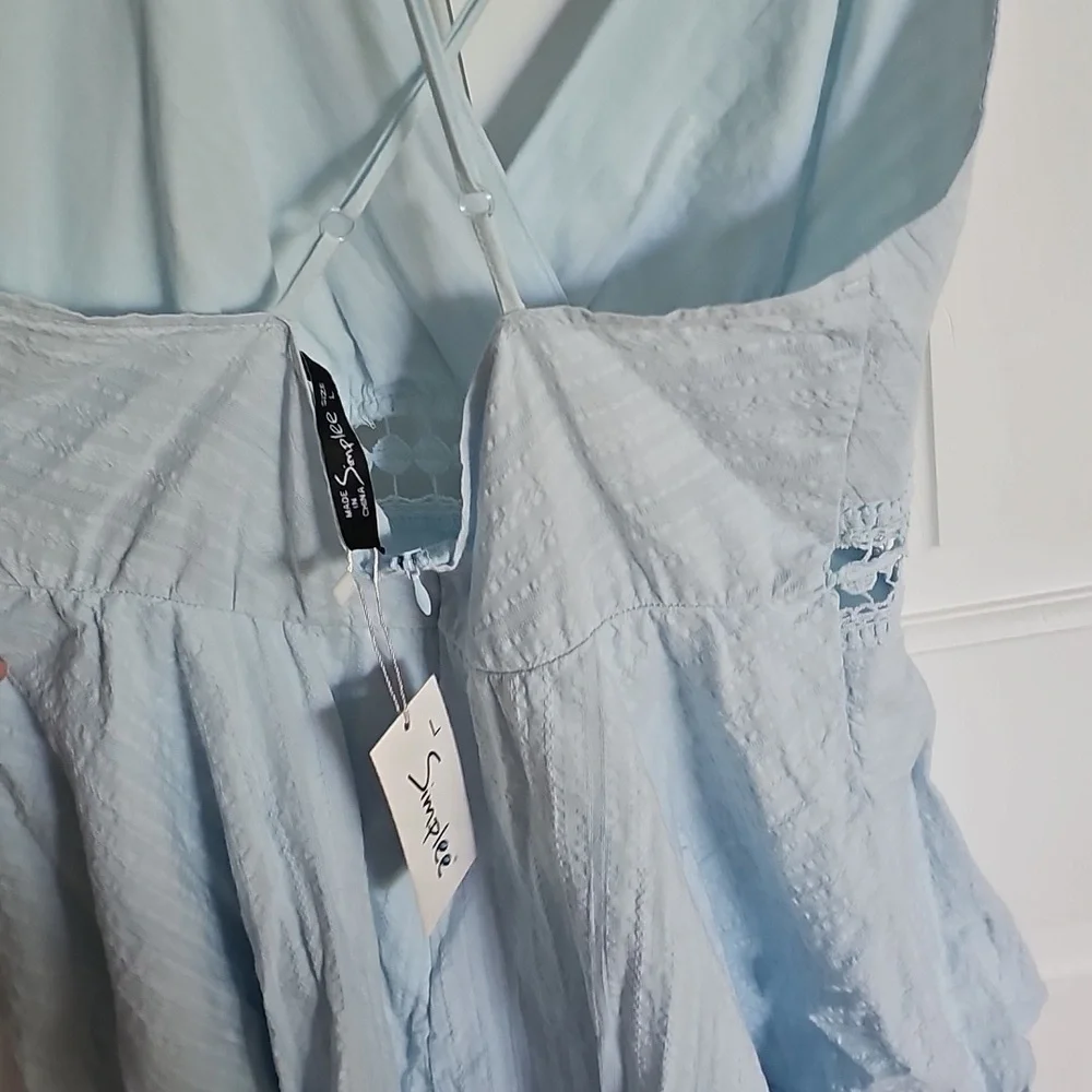 NWT Simplee Light Blue Ruffled Romper